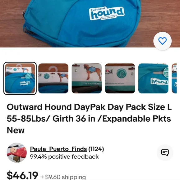 NWT!! Outward Hound Quick Release Backpack for Dogs - Picture 8 of 8